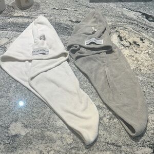 Women's Hair Wrap Set - White and Gray